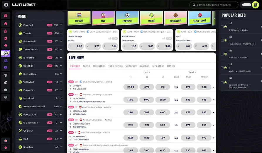 LunuBet Casino sports betting Screenshot image #3 for LunuBet Casino