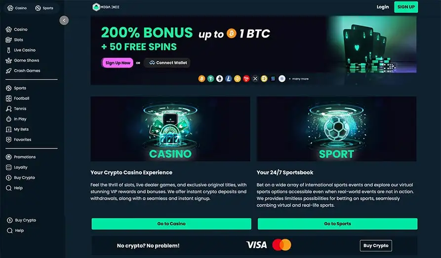 Read review of Mega Dice Casino