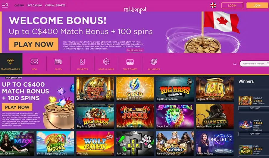 Read review of Millionpot Casino