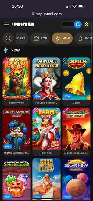 Mr Punter Casino mobile screenshot #4 Mobile Screenshot image #4 for Mr Punter Casino
