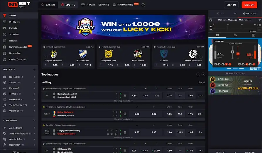 N1 Bet Casino sportsbetting Screenshot image #3 for N1 Bet Casino