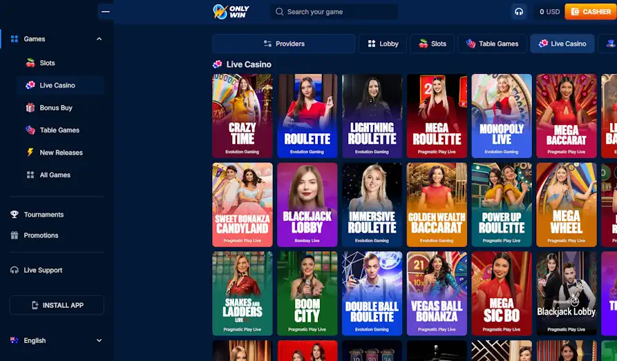 Only Win Live Casino Screenshot image #3 for Only Win Casino