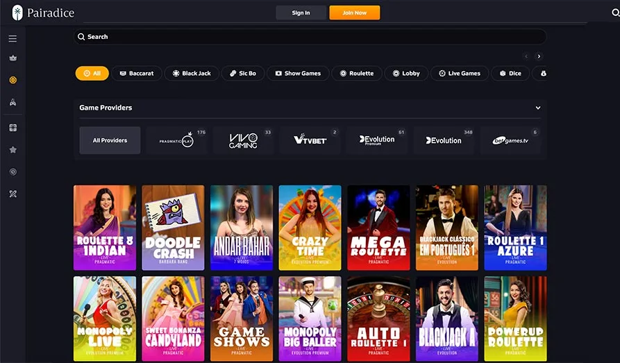 PairaDice Live Casino Landscape screenshot image #1 for Pair-a-Dice