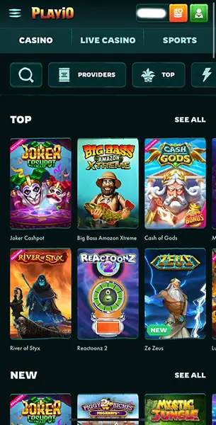 Playio Casino mobile screenshot #1 Mobile Screenshot image #1 for Playio Casino
