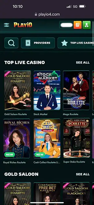 Playio Casino mobile screenshot #3 Mobile Screenshot image #3 for Playio Casino