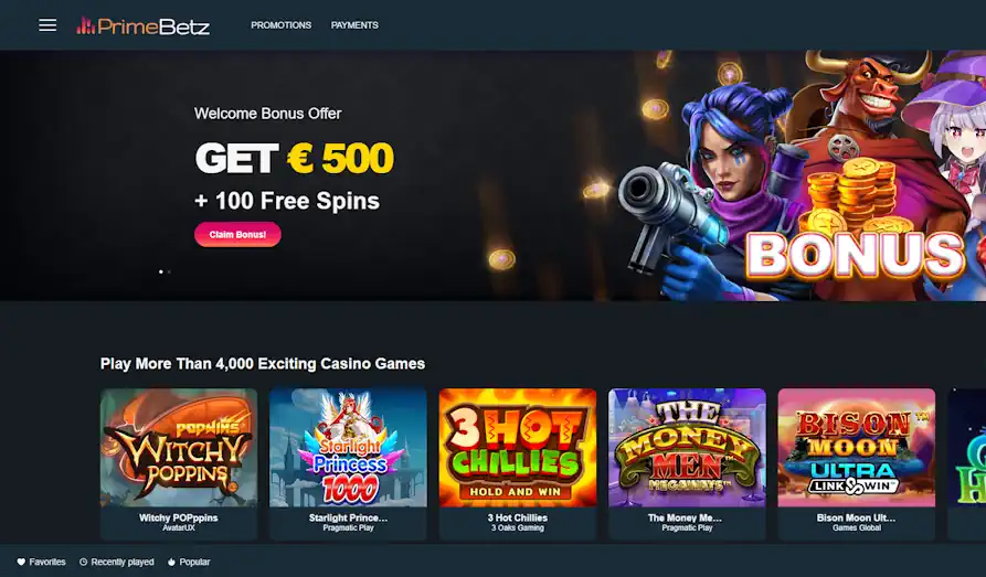 Read review of PrimeBetz Casino