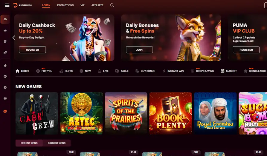 Read review of Puma Casino