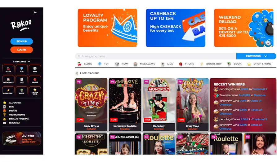 Read review of Rakoo Casino