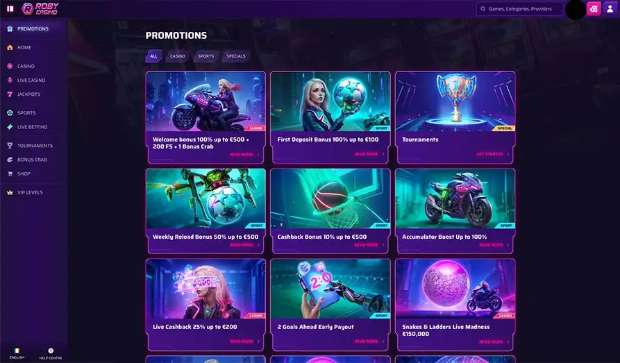 Roby Casino Bonuses Screenshot image #3 for Roby Casino