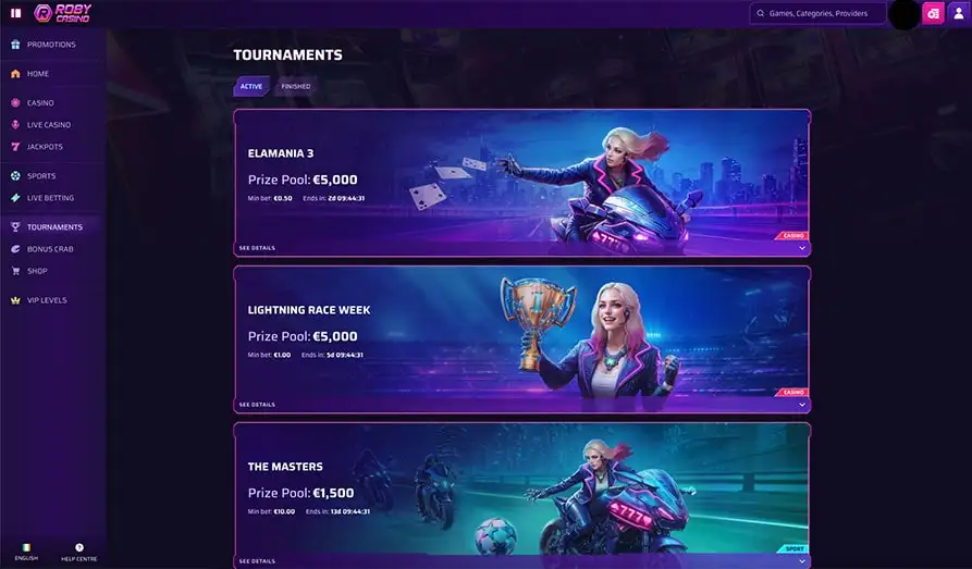 Roby Casino Tournaments Screenshot image #2 for Roby Casino