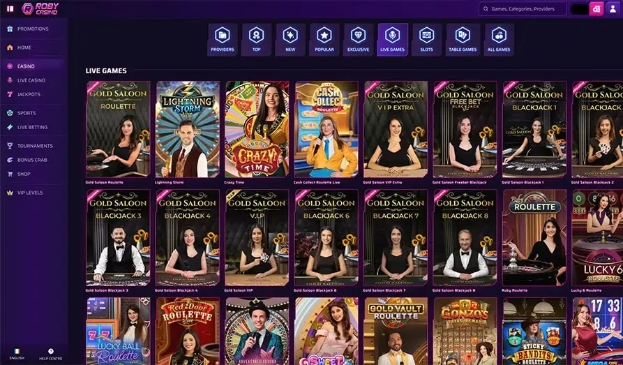 Roby Live Casino Games Landscape screenshot image #1 for Roby Casino
