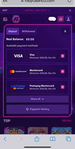 Roby Casino mobile screenshot #4 Mobile Screenshot image #4 for Roby Casino