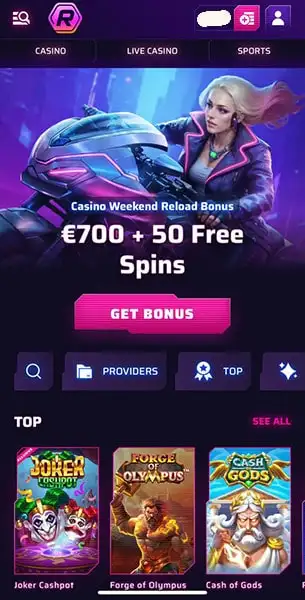 Roby Casino mobile screenshot #1 Mobile Screenshot image #1 for Roby Casino