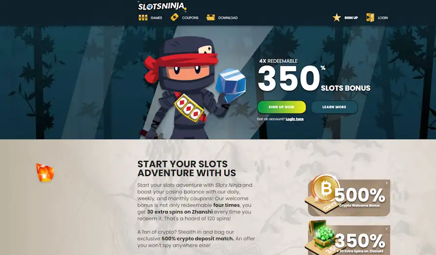Read review of Slots Ninja Casino