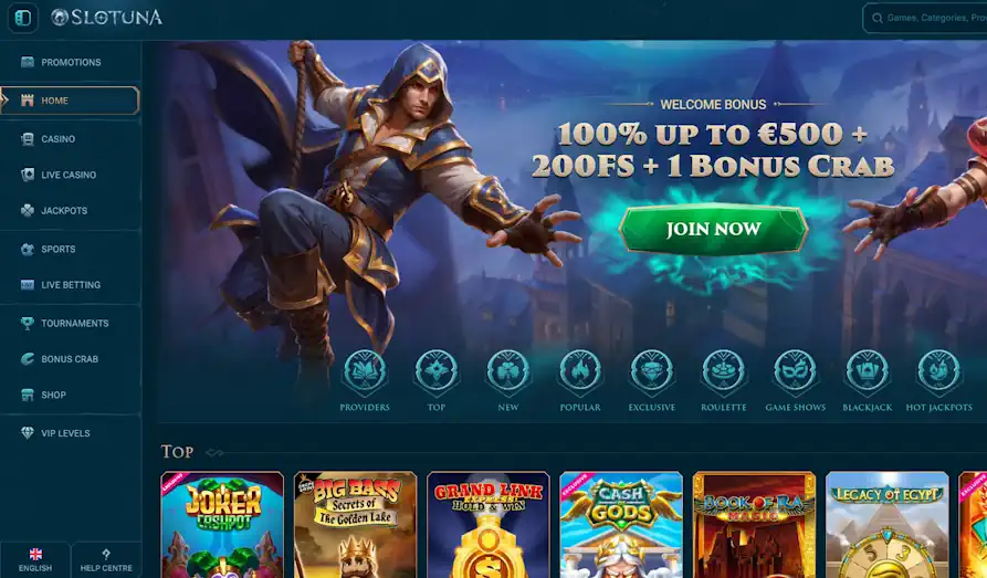 Read review of Slotuna Casino