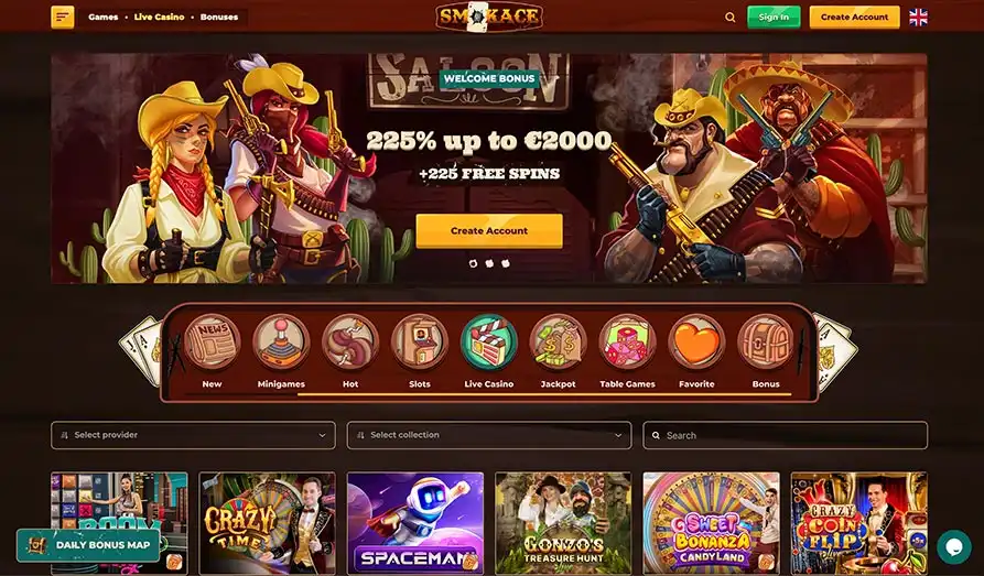 Read review of Smokace Casino