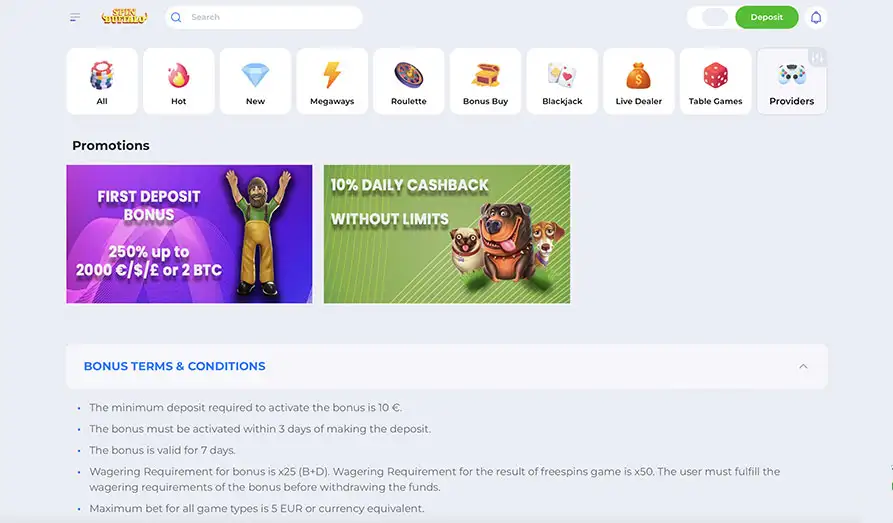 Spin Buffalo Casino - Fantastic Bonuses Screenshot image #3 for Spin Buffalo