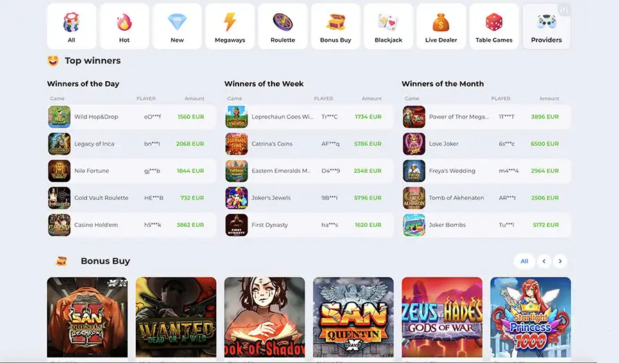 Spin Buffalo Casino - Latest Winners Screenshot image #2 for Spin Buffalo