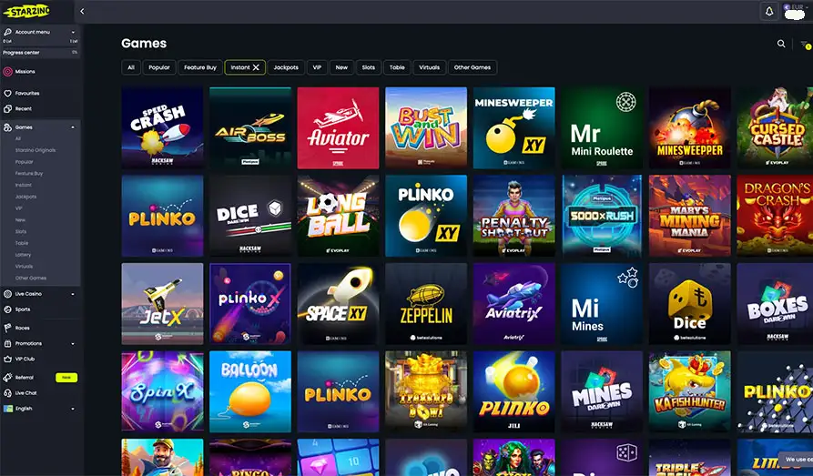 Starzino Casino Crash Games Screenshot image #2 for Starzino