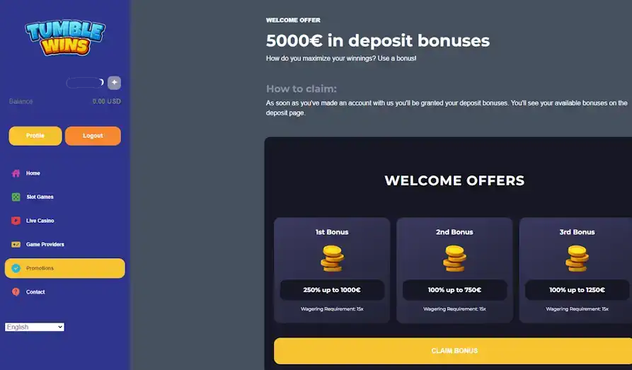 - Screenshot image #3 for Tumble Wins Casino