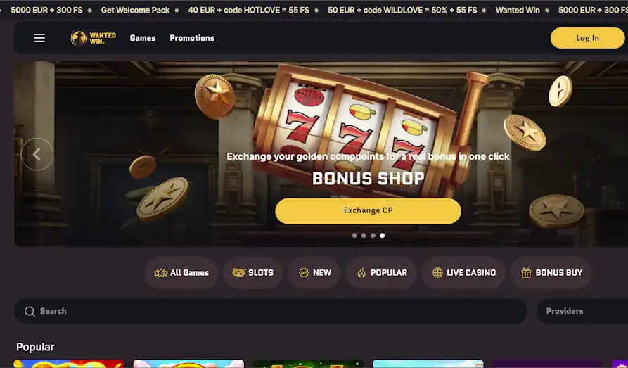 Read review of Wanted Win Casino