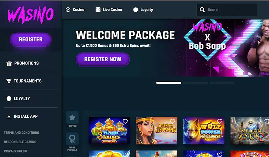 Read review of Wasino Casino