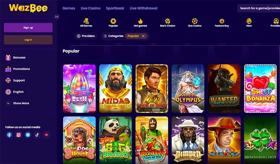 Read review of Wazbee Casino