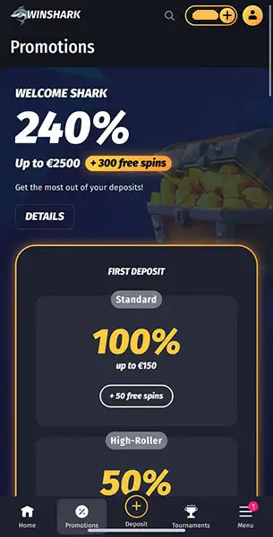 Win Shark Casino mobile screenshot #5 Mobile Screenshot image #5 for Win Shark Casino