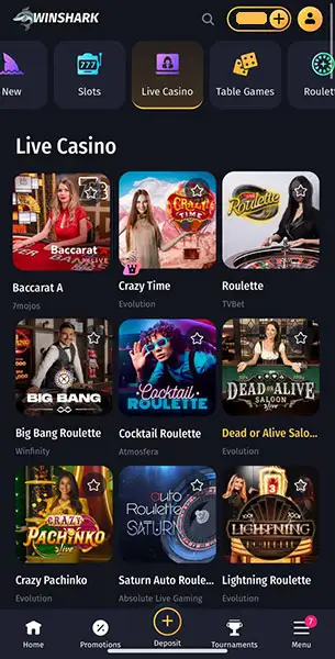 Win Shark Casino mobile screenshot #3 Mobile Screenshot image #3 for Win Shark Casino