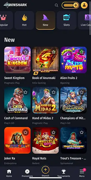 Win Shark Casino mobile screenshot #2 Mobile Screenshot image #2 for Win Shark Casino