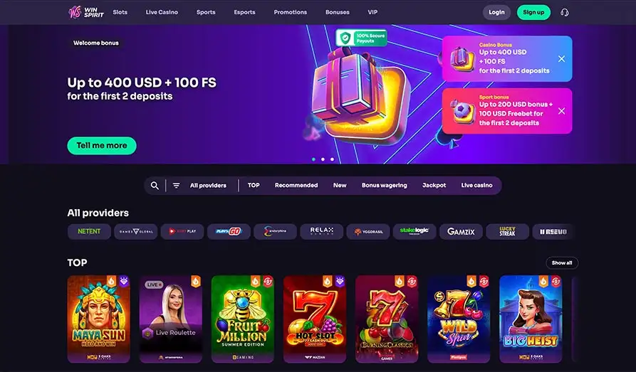 Read review of Win Spirit Casino