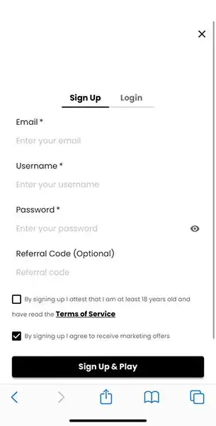 Wall Street Meme Mobile Casino Sign-Up Process KYC Mobile Screenshot for Wall Street Memes Casino