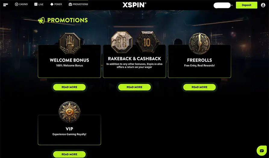 BSpin Casino Bonuses Landscape screenshot image #1 for XSpin Casino