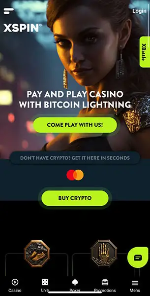 XSpin Casino mobile screenshot #1 Mobile Screenshot image #1 for XSpin Casino