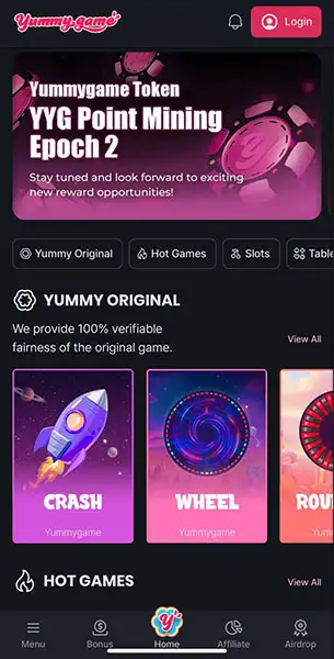 Yummy Game Casino mobile screenshot #1 Mobile Screenshot image #1 for Yummy Game Casino