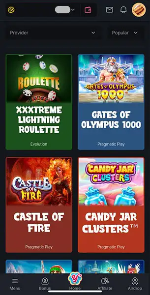 Yummy Game Casino mobile screenshot #2 Mobile Screenshot image #2 for Yummy Game Casino