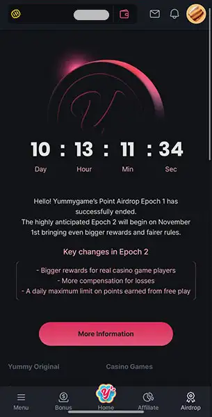 Yummy Game Casino mobile screenshot #3 Mobile Screenshot image #3 for Yummy Game Casino