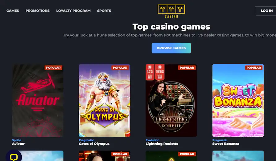 Read review of YYY Casino